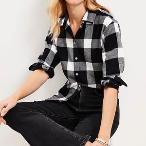 LOFT Plaid Flannel Everyday Tunic Shirt